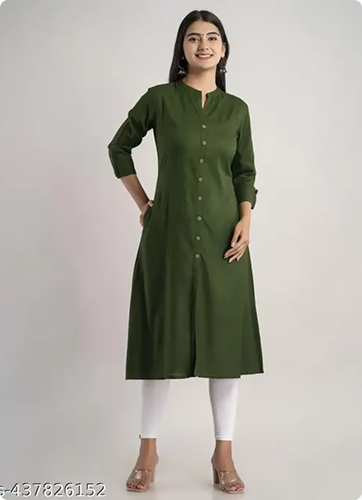 Green cotton kurti